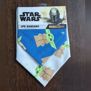Disney Star Wars Baby Yoda Grogu The Mandalorian 2 Pack Pet Bandana , NEW